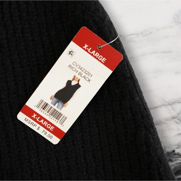 NWT Vince Camuto Super Soft Black Knit Sweater Vest sz XL - Picture 4 of 7